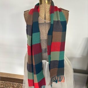 Colorful Checkered Preppy Barnyard Chic Basic Scarf